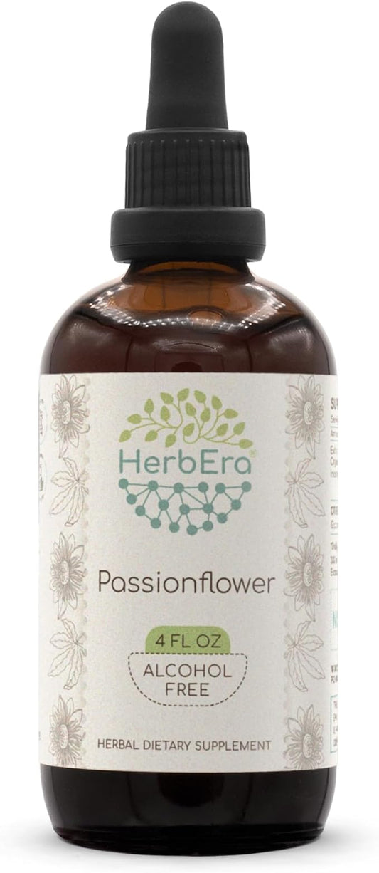 Passionflower B120 Alcohol-Free Herbal Extract Tincture, Concentrated Liquid Drops Natural (Passiflora Incarnata) 4 fl oz