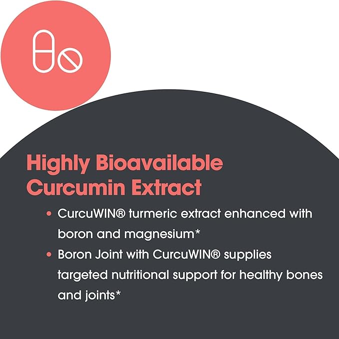 Allergy Research Group Boron Joint with CurcuWIN - Boron Complex for Men & Women, Bone & Joint Support, 6mg Supplement, Vegetarian Capsules - 90 Count