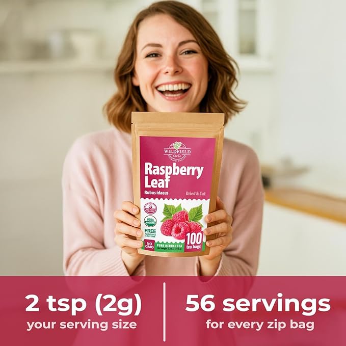100 Bags Raspberry Leaf Tea Rasberry Leaf Herbs (Rubus Idaeus Folium) - 100 Count 1.5g Bags Rasberry Leave Tea Hojas De Frambuesa
