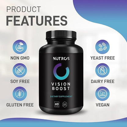 Vision Boost | Vitamin Eye Supplement with Lutein & Zeaxanthin | Advanced Formula for Eye Wellness - 60 Vegan Capsules