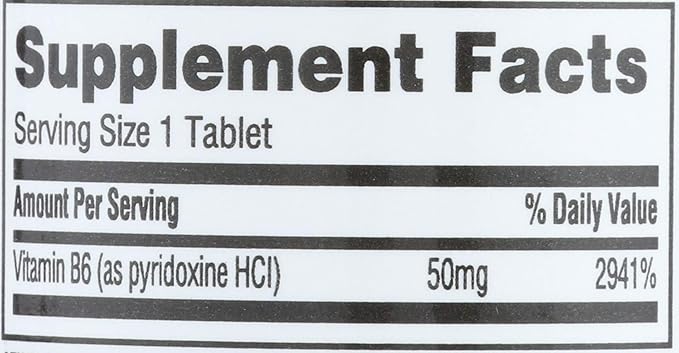 365 by Whole Foods Market, Vitamin B6 50Mg, 50 Count (Pack of 2)