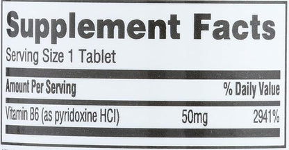 365 by Whole Foods Market, Vitamin B6 50Mg, 50 Count (Pack of 2)