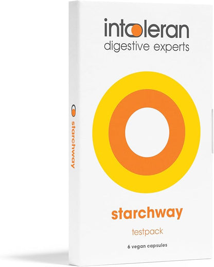 Starchway Digestive Enzymes - testpack 6 capsules | Supplement for Starch & Sucrose Intolerance | Helps Digest Sugars & Starchy Foods | Invertase & Gluco-Amylase Enzymes | Vegan | Low FODMAP