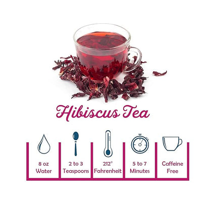 TIAN HU SHAN Hibiscus Tea, 1lb/16oz Dried Hibiscus Flowers Loose Leaf 100% Natural Herbal Tea Cut & Sifted Caffeine Free Resealable Bag(200+ Cups)