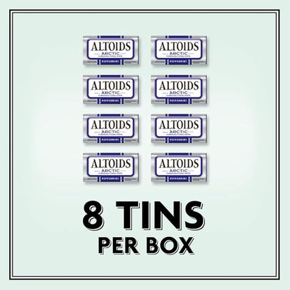 ALTOIDS Arctic Peppermint Breath Mints - Altoids Hard Candy Bulk, Sugar Free Mints 1.2 oz Tin, Pack of 8