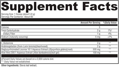 XYMOGEN GlutAloeMine Powder - Supports Gut Health - 3000 mg L Glutamine Powder with DGL Deglycyrrhizinated Licorice, Aloe Vera Extract, Arabinogalactan for GI Health (12.28 oz)