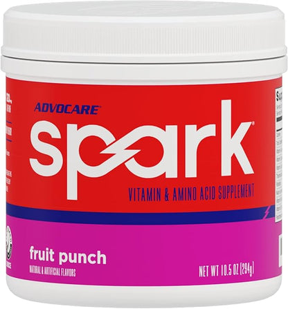AdvoCare Spark Vitamin & Amino Acid Supplement - Focus & Energy Drink Powder Mix with Vitamin A, B-6, C & E - Also Includes L-Carnitine & L-Tyrosine - Fruit Punch - 10.5 oz