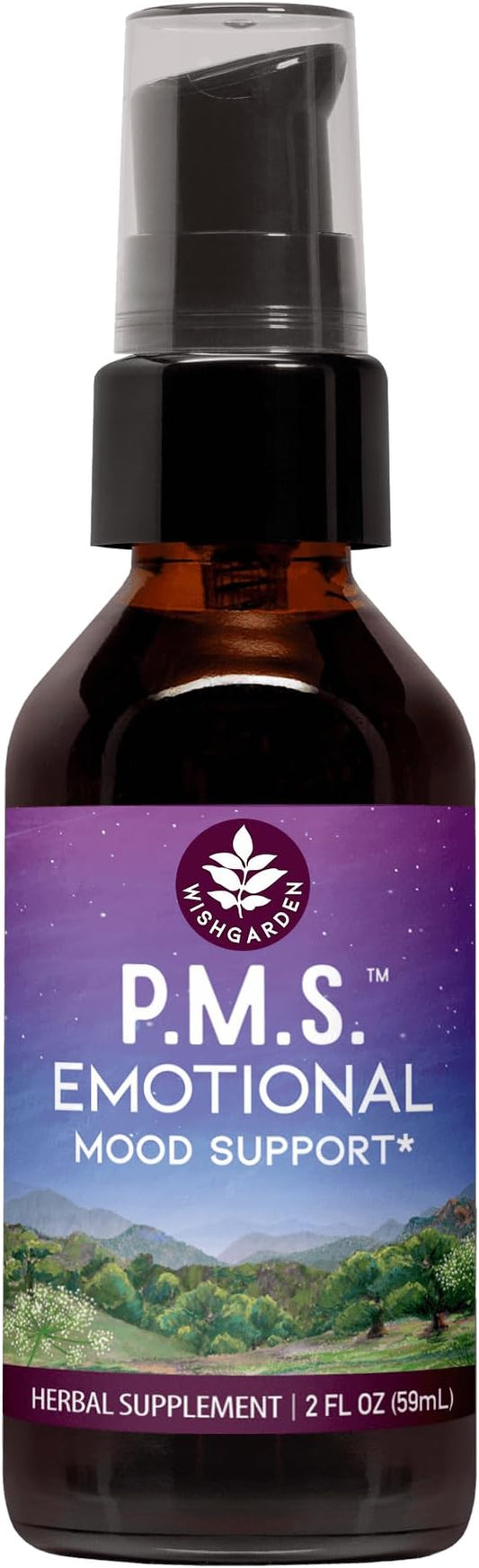 WishGarden Herbs PMS Emotional for Women - Herbal PMS Support Supplement for Women with Vitex Berry & Blue Vervain, PMS Mood Swing Relief & PMDD Relief Supplement, Emotional Support During PMS, 2oz