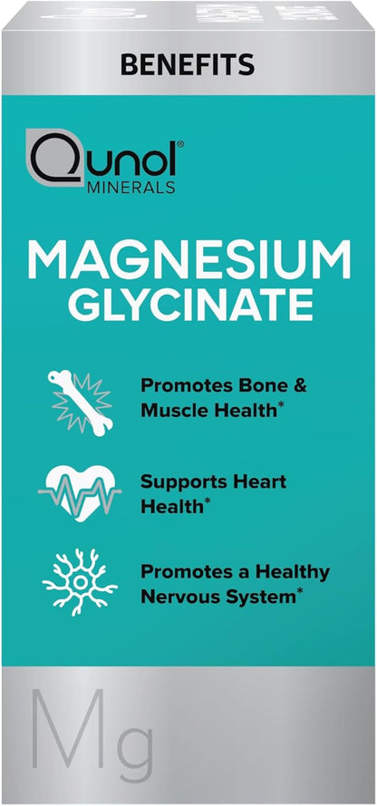 Qunol Magnesium Glycinate 300mg, 100% Glycinate Chelated Magnesium Supplement, 150ct Tablets