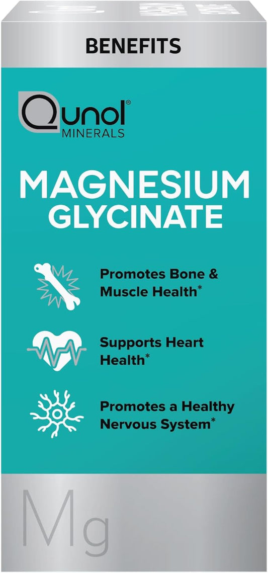Qunol Magnesium Glycinate 300mg, 100% Glycinate Chelated Magnesium Supplement, 150ct Tablets