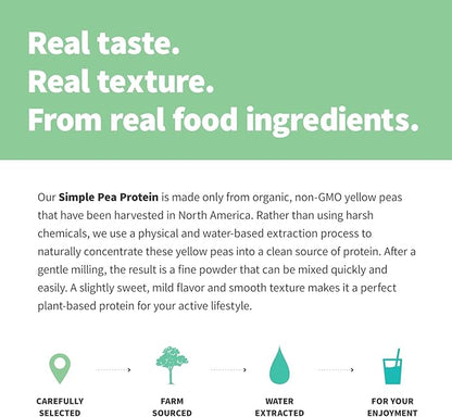 Sprout Living Organic Pea Protein Powder, Unflavored, 20 Grams of Plant Based Organic Protein Powder Without Artificial Sweeteners, Non Dairy, Non-GMO, Vegan, Gluten Free (5 Pound, 95 Servings)