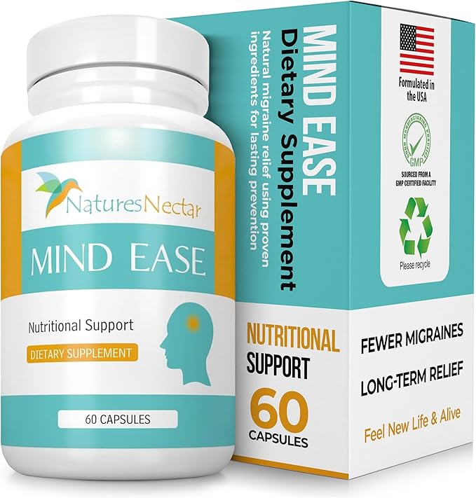 Nature's Nectar Migraine Prevention Feverfew Capsules – PA Free Butterbur Root, Riboflavin 400 mg, Magnesium & Feverfew – Natural Headache Relief & Migraine Supplement – 60 Capsules