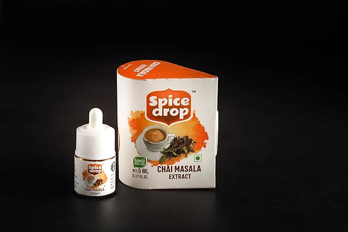 Spice Drop Chai Masala Extract - Tea, Coffee, Latte - Premium Quality & Rich Aroma, Authentic Indian Spices Blend Extract With No Added Color or Preservative, Unsweetened, Non GMO, Vegan, Gluten Free - 0.17 Oz - Upto 180 Cups (Pack Of 1)