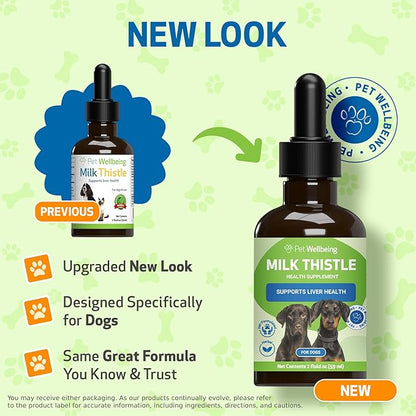 Pet Wellbeing Milk Thistle for Dogs - Organic, Supports Liver Health, Healthy Detoxification, Antioxidants, Liver Cell Support, Silymarins - Veterinarian-Formulated Herbal Supplement 2 oz (59 ml)