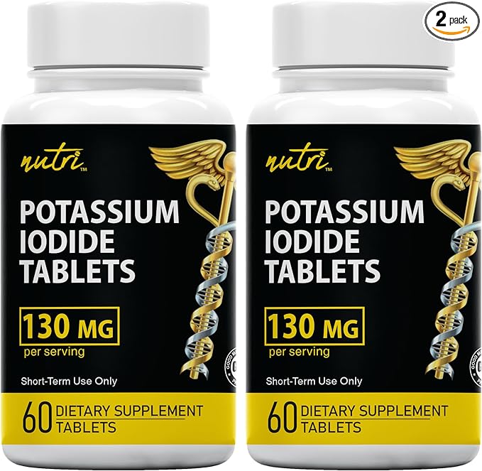 Nature's Fusions Potassium Iodide Tablets (Pack of 2) 130mg - 120 Tablets EXP 10/2032 - YODO Naciente - KI Pills - Yoduro de Potasio