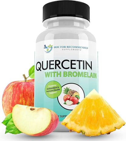 Quercetin 800mg w/Bromelain 165mg Per Serving- 120 Veggie Capsules-Full 60 Day Supply, Vitamin Supplement, Bioflavonoids, Gluten Free, Non-GMO (Pack of 3)