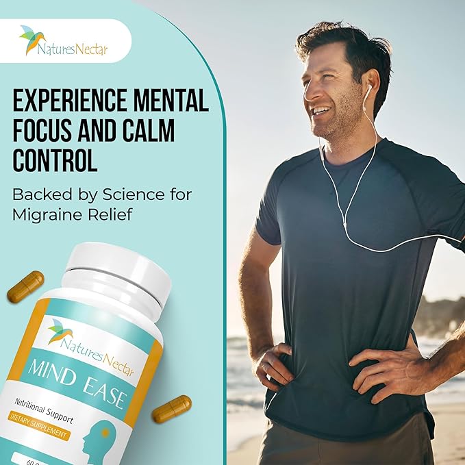 Nature's Nectar Migraine Prevention Feverfew Capsules – PA Free Butterbur Root, Riboflavin 400 mg, Magnesium & Feverfew – Natural Headache Relief & Migraine Supplement – 60 Capsules