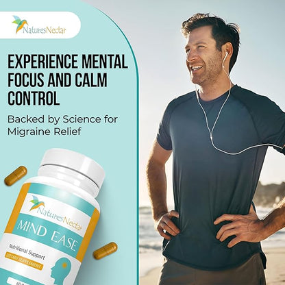 Nature's Nectar Migraine Prevention Feverfew Capsules – PA Free Butterbur Root, Riboflavin 400 mg, Magnesium & Feverfew – Natural Headache Relief & Migraine Supplement – 60 Capsules