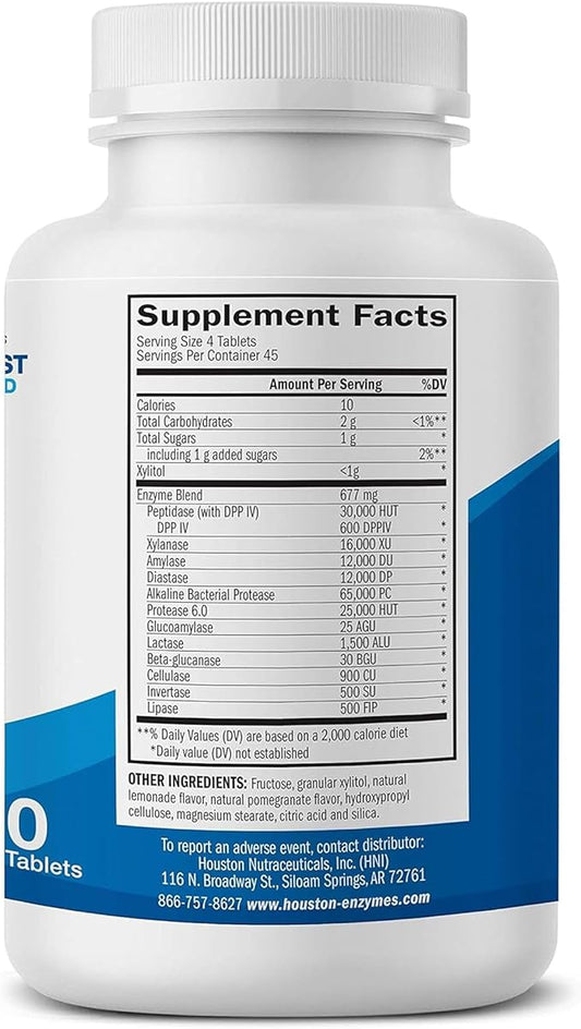 TriEnza - Digestive Enzyme Supplement for Gluten, Casein, Soy, Proteins, Carbohydrates, Fats & Polyphenols - Digestive Enzymes for Women & Men (180 Chewable Tablets)