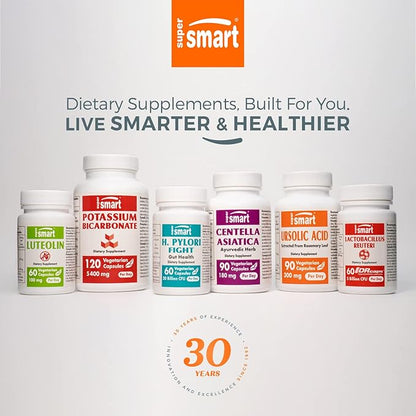 Supersmart - Acetyl L Carnitine Arginate 1000 mg Per Day - Amino Acids - Popular Brain Supplement | Non-GMO & Gluten Free - 120 Vegetarian Capsules