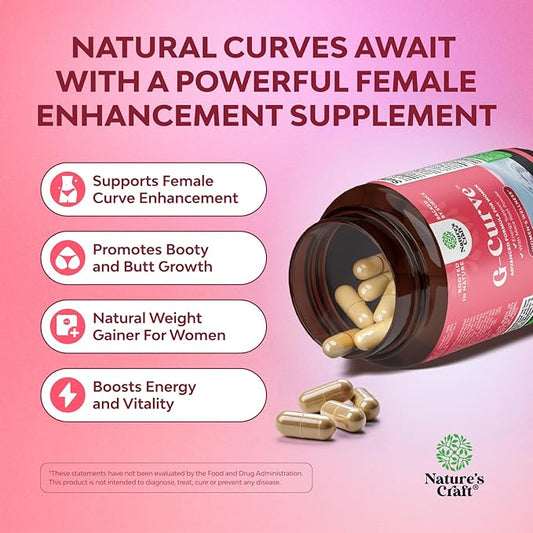 Natures Craft G Curve Horny Goat Weed for Women - Invigorating Feminine Blend with Maca Root Female and Tribulus Terrestris Enhanced Energy Mood Performance