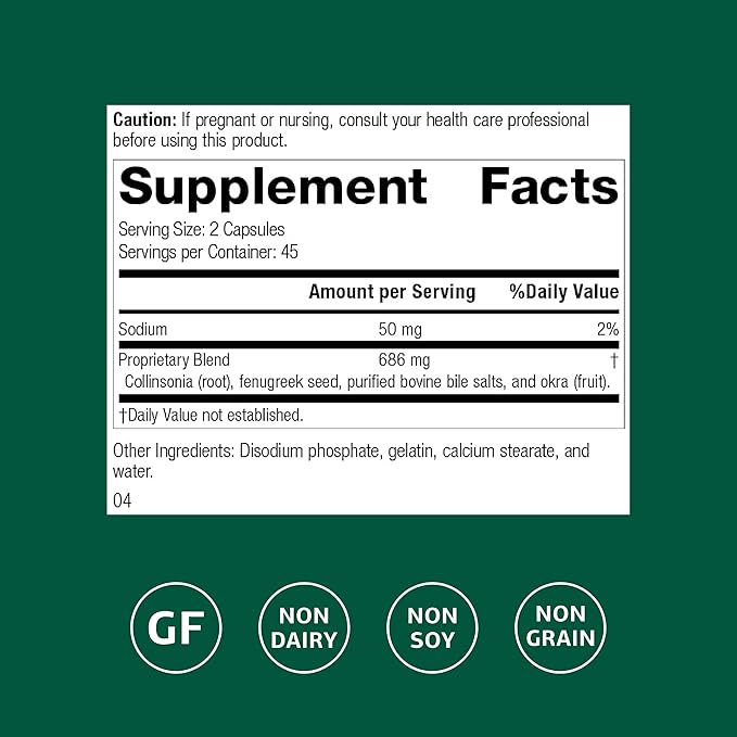 Standard Process Fen-Cho - Digestive & Gut Health Supplement - Gluten-Free, Non-Dairy & Non-Soy - 90 Capsules (45 Servings)