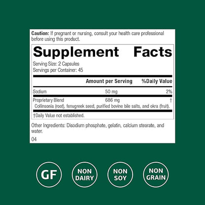 Standard Process Fen-Cho - Digestive & Gut Health Supplement - Gluten-Free, Non-Dairy & Non-Soy - 90 Capsules (45 Servings)