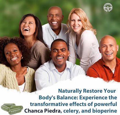 Stone Breaker Chanca Piedra Capsules, Dissolve Kidney & Gallbladder, Detoxify Urinary Tract, Flush Impurities, Kidney Support with Celery Seed Extract - 60 Veg Capsules