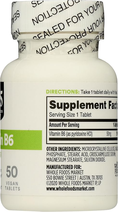 365 By Whole Foods Market, Vitamin B6 50Mg, 50 Count