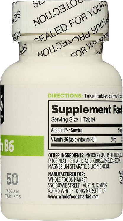 365 By Whole Foods Market, Vitamin B6 50Mg, 50 Count