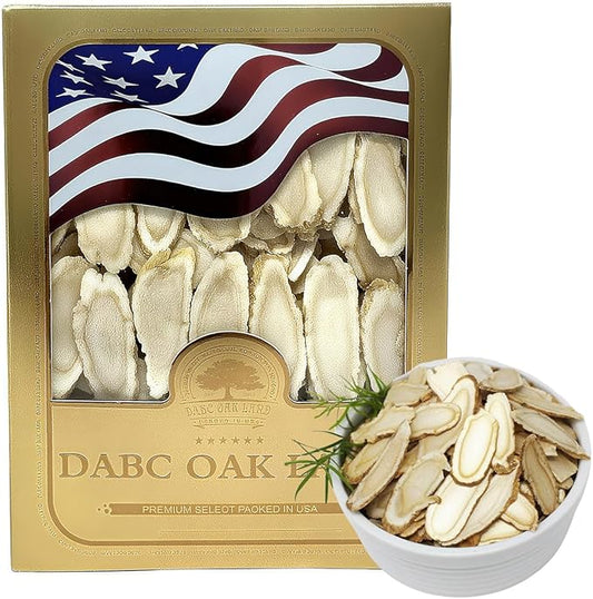 American Ginseng Slices from Wisconsin, American Wisconsin Ginseng Slices Root for Tea, Energy for Men Women Health Boosts Immunity, 多年生長大园切片 花旗參/西洋參, Larger Long Strip 1 Box of 8 Ounces