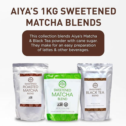 Aiya Sweetened Black Tea Blend | Indian Black Tea with Cane Sugar | Quick & Easy Mix for Lattes, Smoothies | 1kg Bag (2.2 lbs)