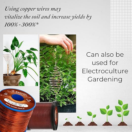 23 AWG - 1 lb (630 feet) 99.9% Pure Copper Wire, Enameled Magnetic Wire for Motor, Transformer, Magnetic Coil, & Electroculture Gardening, Winding Magnet Wire - 220°C (428°F) Thermal Class