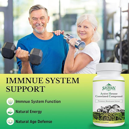 Active Hexose Correlated Compound 1500 mg Supplement, Natural 8 Mushroom Extract Supplement, Immune System, Liver Function, Natural Killer and T Cells Activity, 900 Veggie Capsules