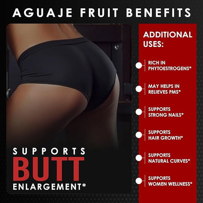 Amalth Aguaje Curves Capsule for Women 1000 mg- Extra Strength from Peru Natural Supplements- 120 Capsules Non- GMO Premium Quality Pills