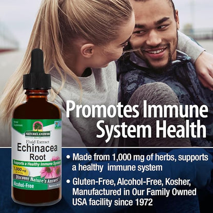Nature's Answer Echinacea Extract | Supports a Healthy Immune System | Vegan, Gluten-Free, Alcohol-Free, Non-GMO & Kosher Certified | 2oz