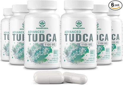 TUDCA Supplements 1100mg - Advanced Ultra Strength Bile Salt TUDCA Support, 3rd Party Tested TUDCA Liver Supplements for Liver Cleanse Detox and Repair, 360 Capsules (Pack of 6)