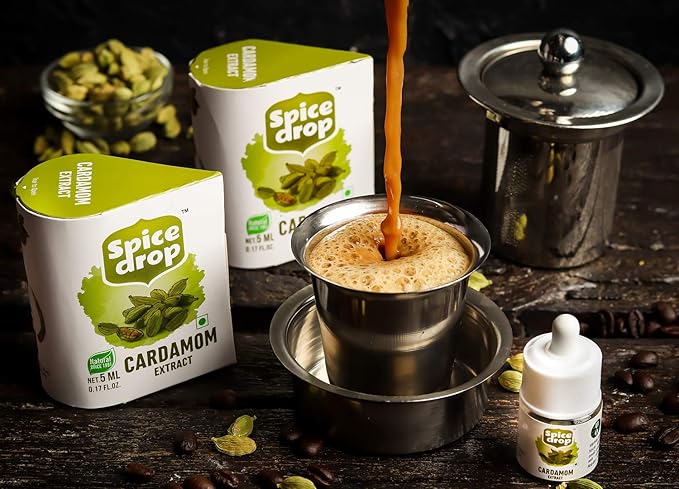 Spice Drop Cardamom Natural Extract ( Elaichi Drops ) for Food, Beverages and Dessert, No Additives, 5 ml ( Pack of 3 x 180 Drops)