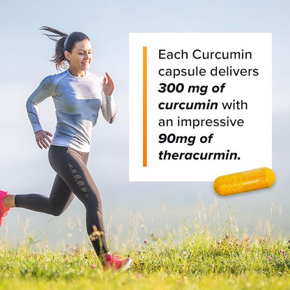 Theracurmin Turmeric Curcumin Supplement, 120 Count, High Absorption Turmeric & Curcumin - Joint Supplement for Men and Women - 42.6X More Bioavailablity