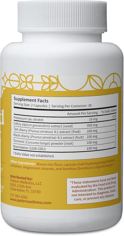 Pattern Wellness Uric Acid Support Supplement – Supports Uric Acid Balance & Joint Wellness – Herbal Formula – 3rd Party Lab Tested – 60 Veggie Capsules