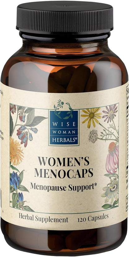 Wise Woman Herbals Women's Menocaps Non-GMO Herbal Blend for Menopause Support, Hot Flashes, Night Sweats, Mood Support, Emotional Balance, Hormonal Support 120 Veg Caps