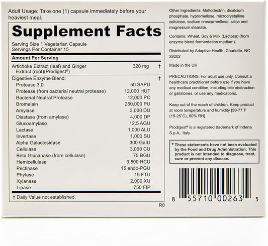 Peptiva Digestive Enzyme Supplement + ProDigest - Helps with Bloating, Gas, Constipation - 15 Count