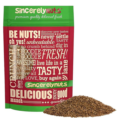 Sincerely Nuts Brown Flax Seed- (3 LB) Vegan, Kosher & Gluten-Free Food-Fiber-Rich Addition to Baked Goods, Salads & More-Plant-Powered Essential Fatty Acid-Add to Granola, Trail Mix, and Protein
