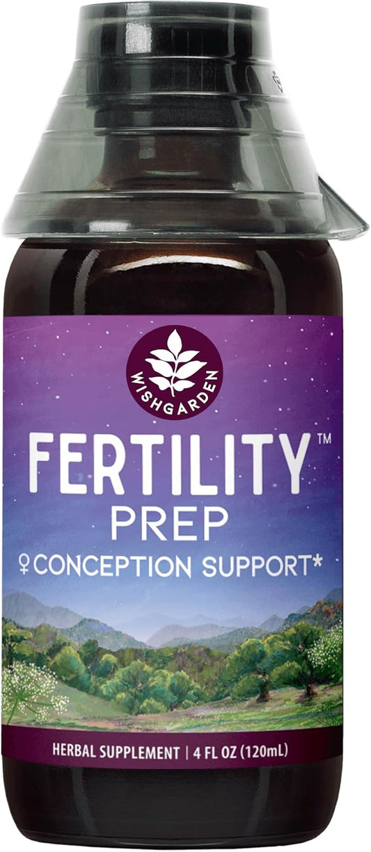 WishGarden Herbs Fertility Prep Conception Support - All-Natural Women's Fertility Herbal Supplement w/Vitex, Red Maca & Raspberry Leaf, Supports Healthy Hormone Balance & Reproductive Function, 4oz