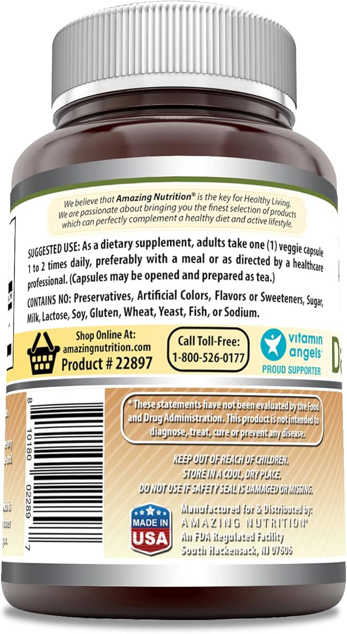 Amazing Formulas Dandelion Root (Taraxacum Officinale) Supplement | 520 Mg Per Serving | 120 Veggie Capsules | Non-GMO | Gluten-Free | Made in USA