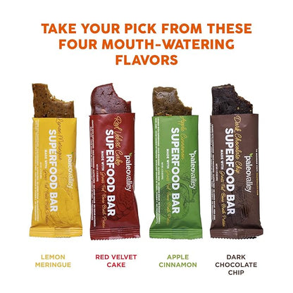 Paleovalley Superfood Bars – Lemon Meringue– 10 Pack – 9g Protein per Bar – Gluten-Free, Grain-Free, Paleo, Non-GMO – On-the-Go Snack