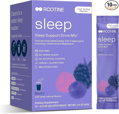 Sleep Supplement, Melatonin-Free Magnesium Calm Powder, GABA, L-Theanine, Myo-inositol, Calm Sleep Drink Mix to Help Relax, Sleep Powder, Magnesium Powder for Sleep, Super Calm Drink Mix 10pk