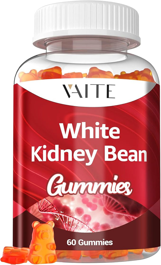 White Kidney Bean Extract 1000mg Supplement – Antioxidant Support & Daily Energy, Plant-Based Fiber from Kidney Beans, Vegan, Non-GMO, Gluten-Free, No Artificial Flavors, 60 Gummies for Men & Women