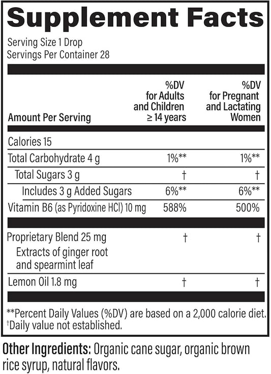 UpSpring Stomach Settle Drops for Occasional Nausea Relief/Upset Stomach with Ginger, Lemon, Spearmint, and B6. Mint Flavor Drops, 28 Ct(Packaging May Vary) (Pack of 2)