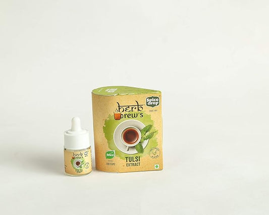 Spice Drop Holy Basil Extract - Immunity Booster Herbal Tea / Tulsi Drops - Authentic Indian Herbal Mix - Natural & Ayurvedic - Rich Aroma - No Added Color or Preservative - Vegan - 0.17 Oz Pack Of 3